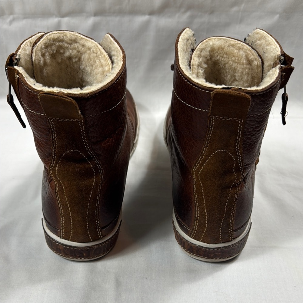 Blackstone GM-05 Men's Brown Leather High-Top Boots - Picture 3 of 4